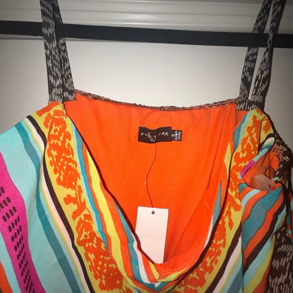 RUBY ROX SHEER LONG MAXI DRESS LAYERED OVER MINI SLIP DRESS ⭐️⭐️⭐️⭐️⭐️ - Picture 3 of 7